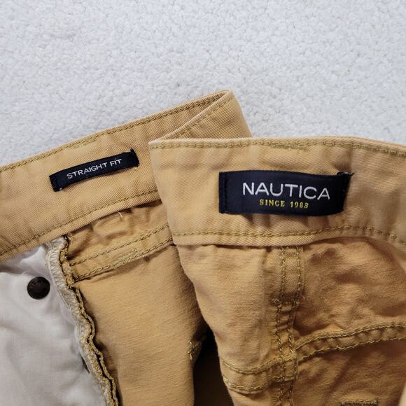 Nautica The Spinnaker Pant Men's Size 34x34 (34x32) Tan Straight Fit Cotton - Picture 5 of 9